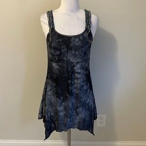 Snoskins Blue Tie Dye Sharkbite Hem Dress